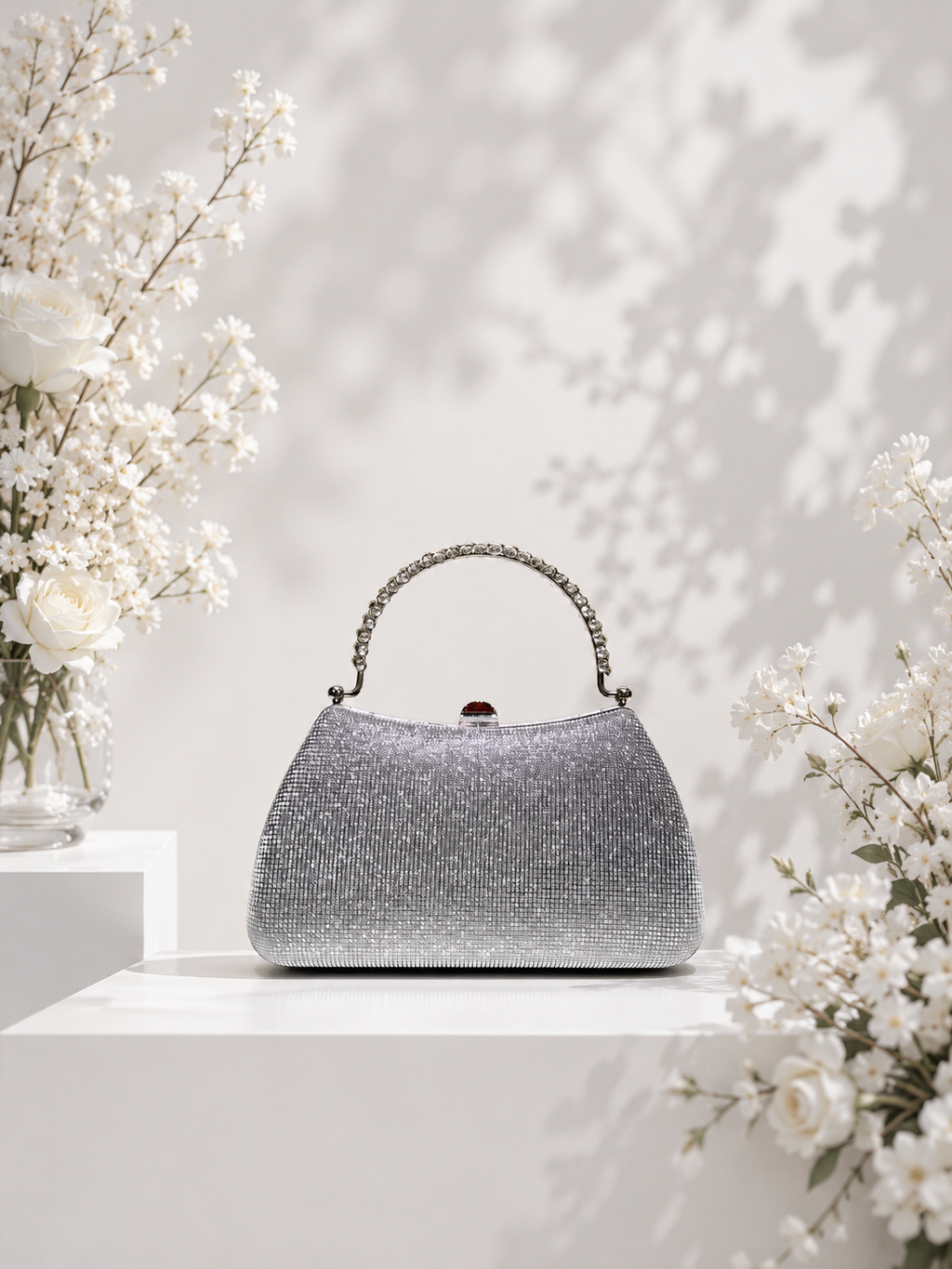 Taşlı Parıltılı Portföy El Çantası - Abiye Clutch