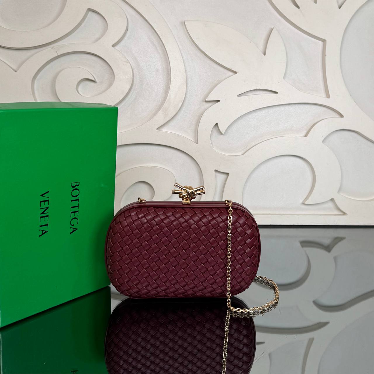 Bottega Veneta Plisse Knot Clutch Medium