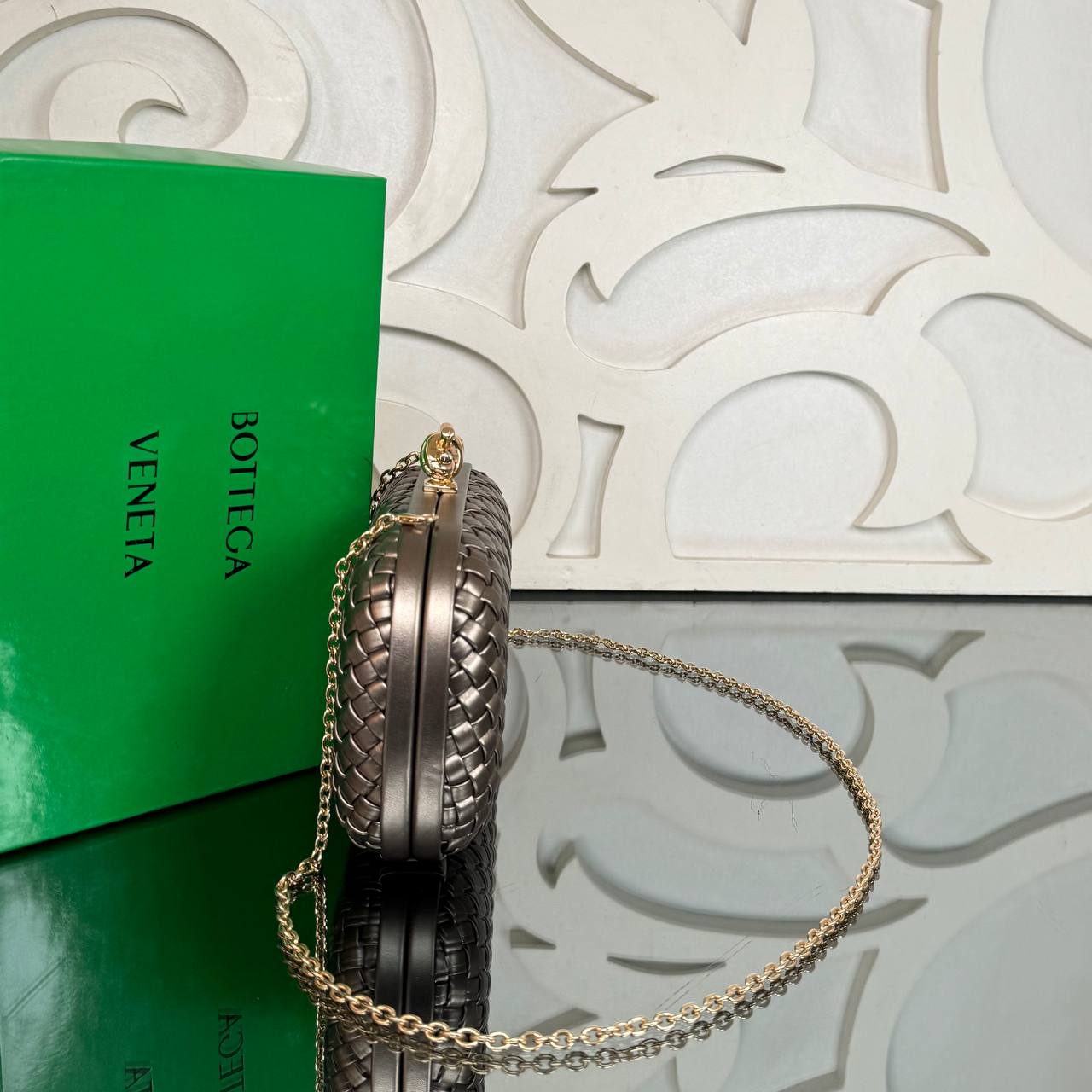 Bottega Veneta Plisse Knot Clutch Medium
