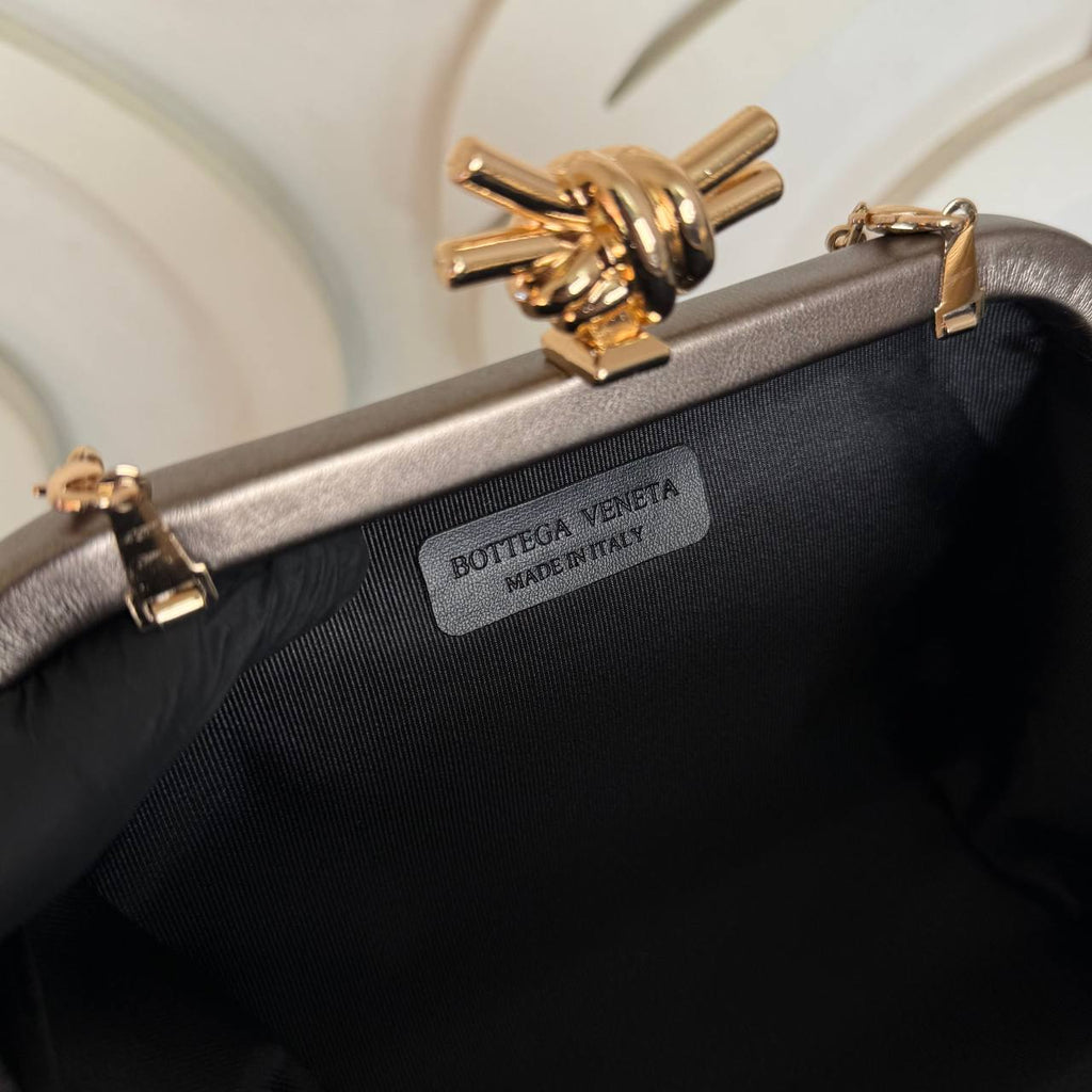 Bottega Veneta Plisse Knot Clutch Medium