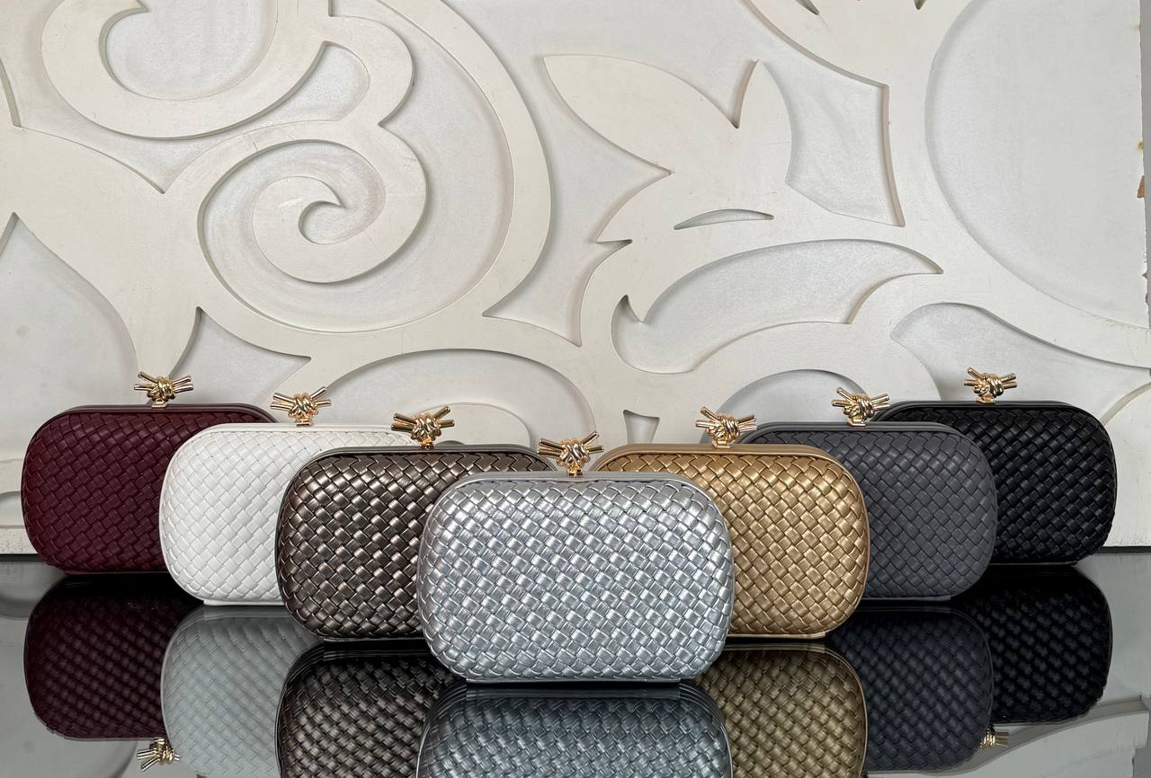 Bottega Veneta Plisse Knot Clutch Medium