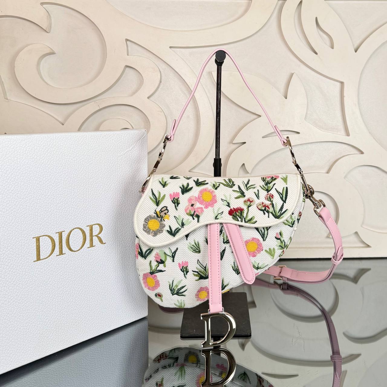 Christian Dior Dioramour Saddle Canvas Crossbody Bag