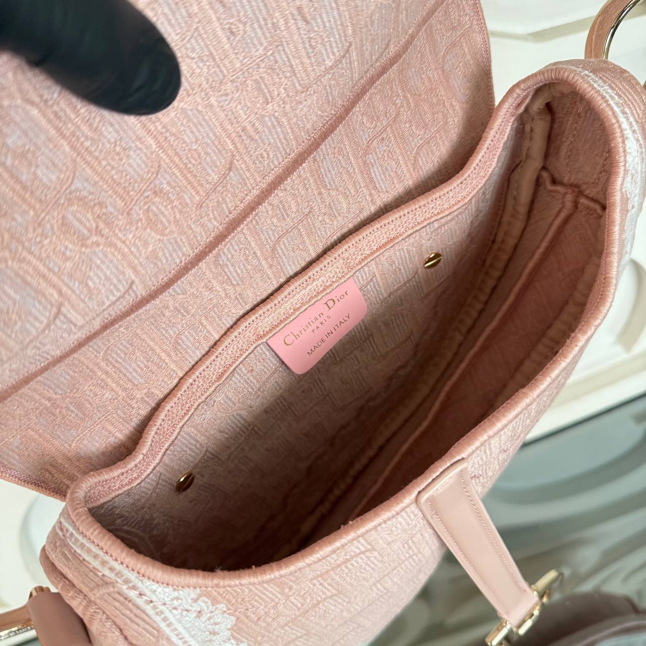 Christian Dior Dioramour Saddle Canvas Crossbody Bag