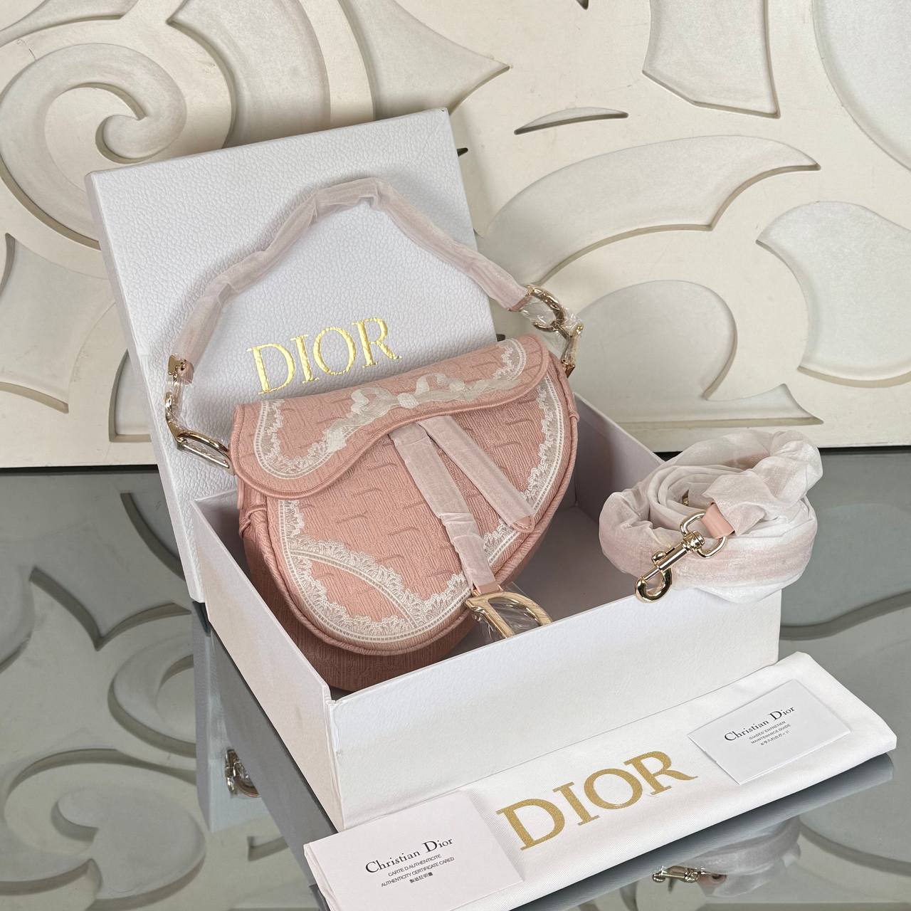 Christian Dior Dioramour Saddle Canvas Crossbody Bag