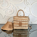 Loewe Raffia Shoulder Bag with Cap (Bag/Cap Set)