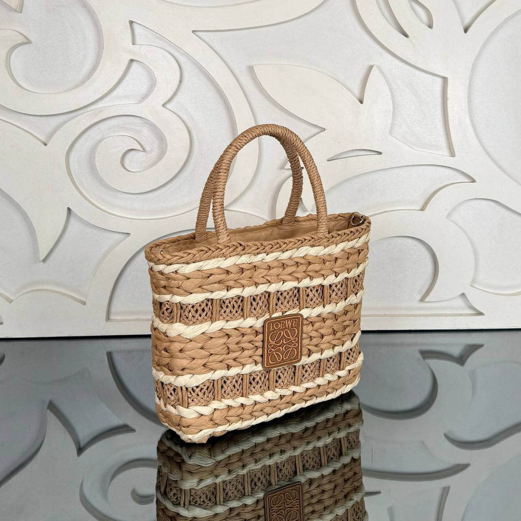Loewe Raffia Shoulder Bag with Cap (Bag/Cap Set)