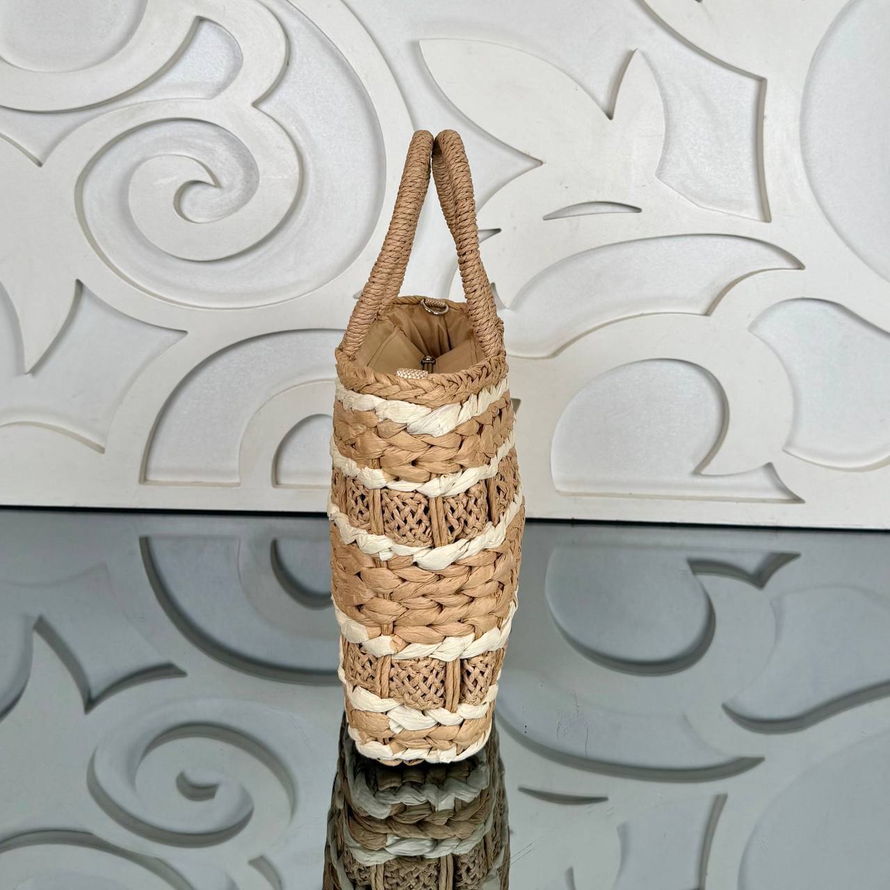 Loewe Raffia Shoulder Bag with Cap (Bag/Cap Set)