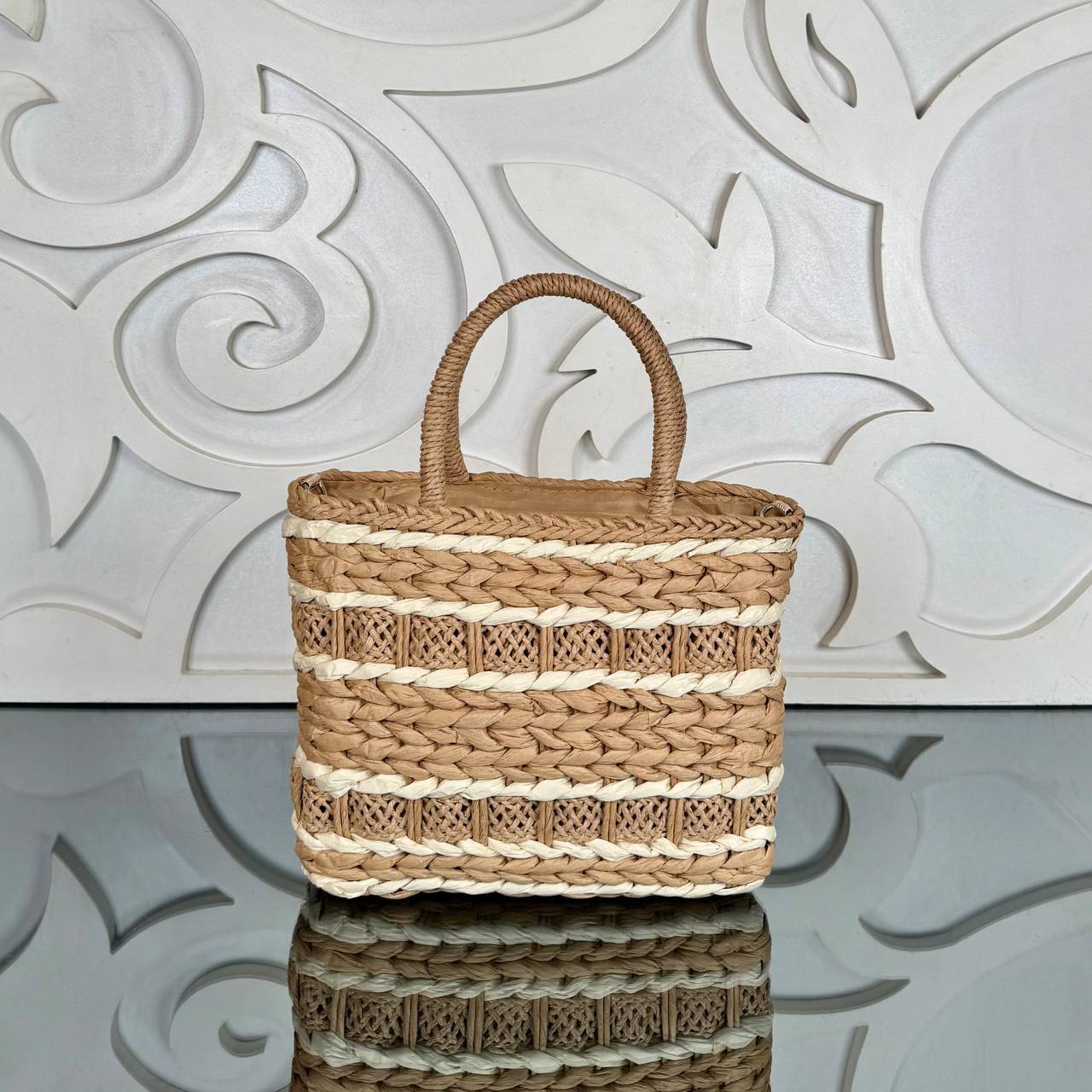 Loewe Raffia Shoulder Bag with Cap (Bag/Cap Set)