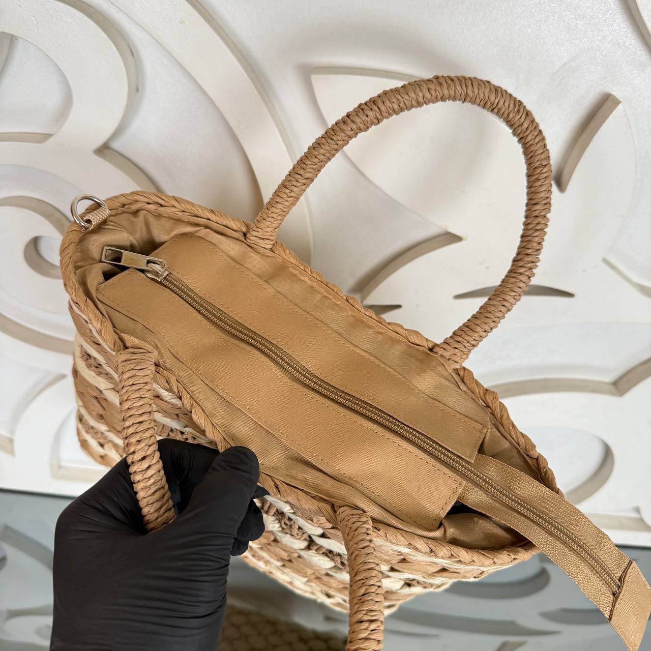 Loewe Raffia Shoulder Bag with Cap (Bag/Cap Set)