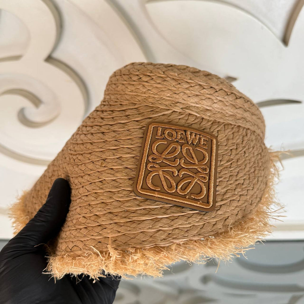 Loewe Raffia Shoulder Bag with Cap (Bag/Cap Set)