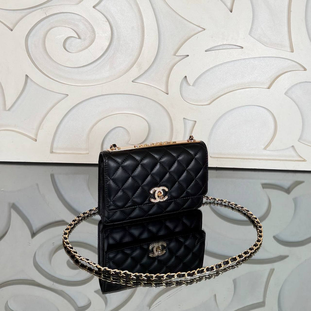 Chanel Coco Wallet on Chain with Crystal Embroidery