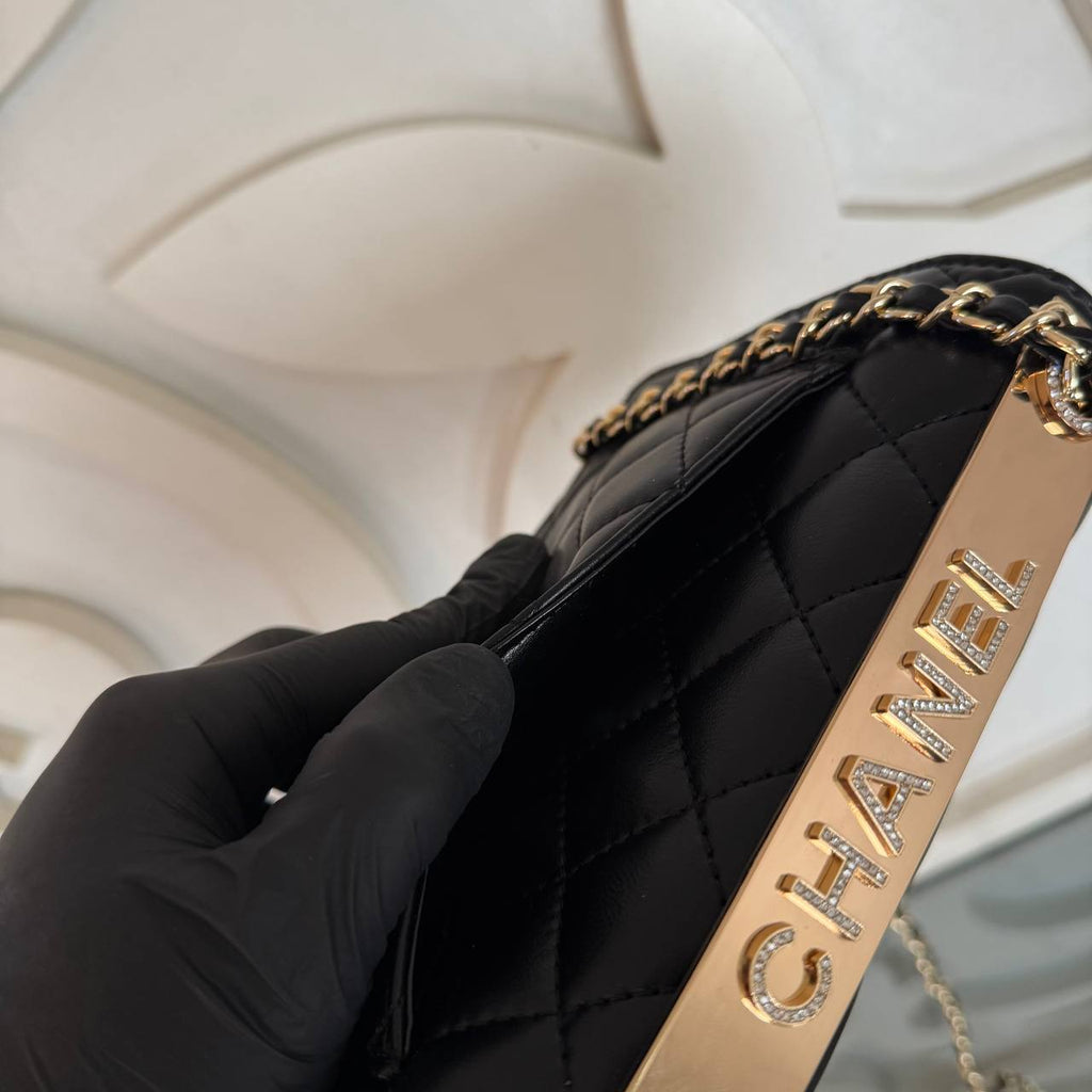 Chanel Coco Wallet on Chain with Crystal Embroidery