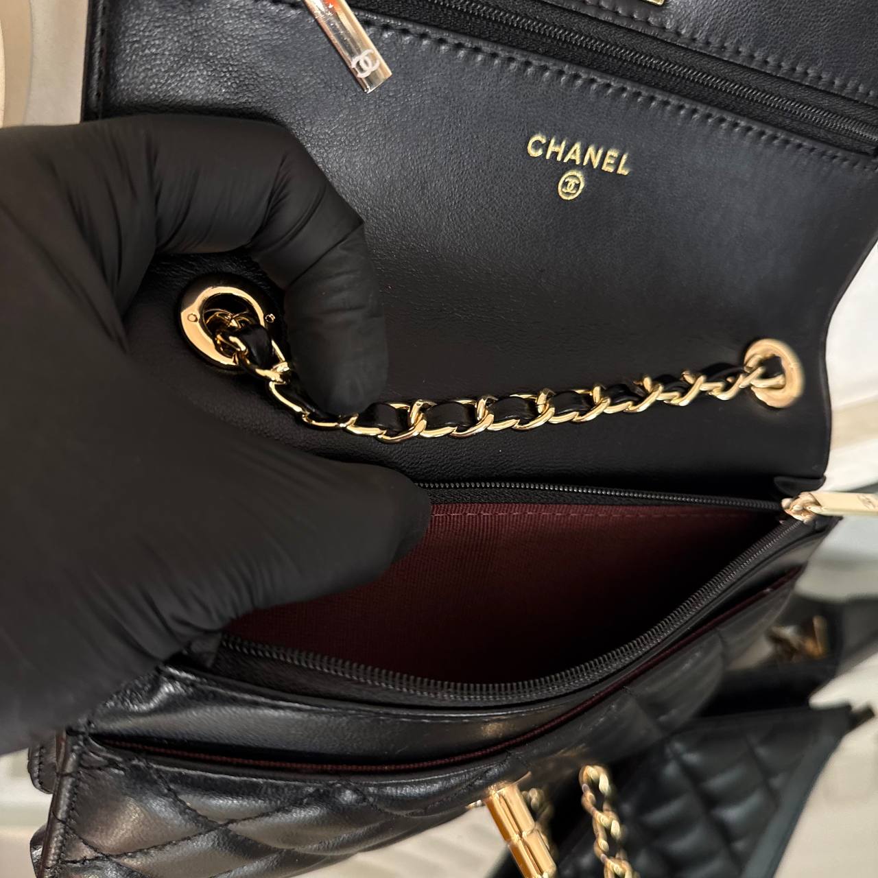 Chanel Coco Wallet on Chain with Crystal Embroidery