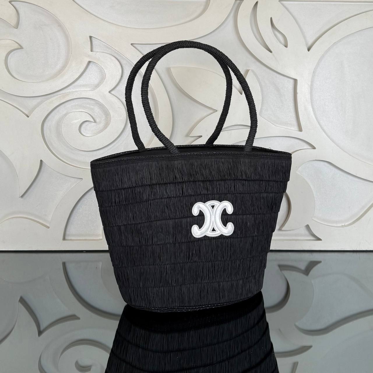 Celine Raffia Tote Bag with Hat (Bag/Hat Set)