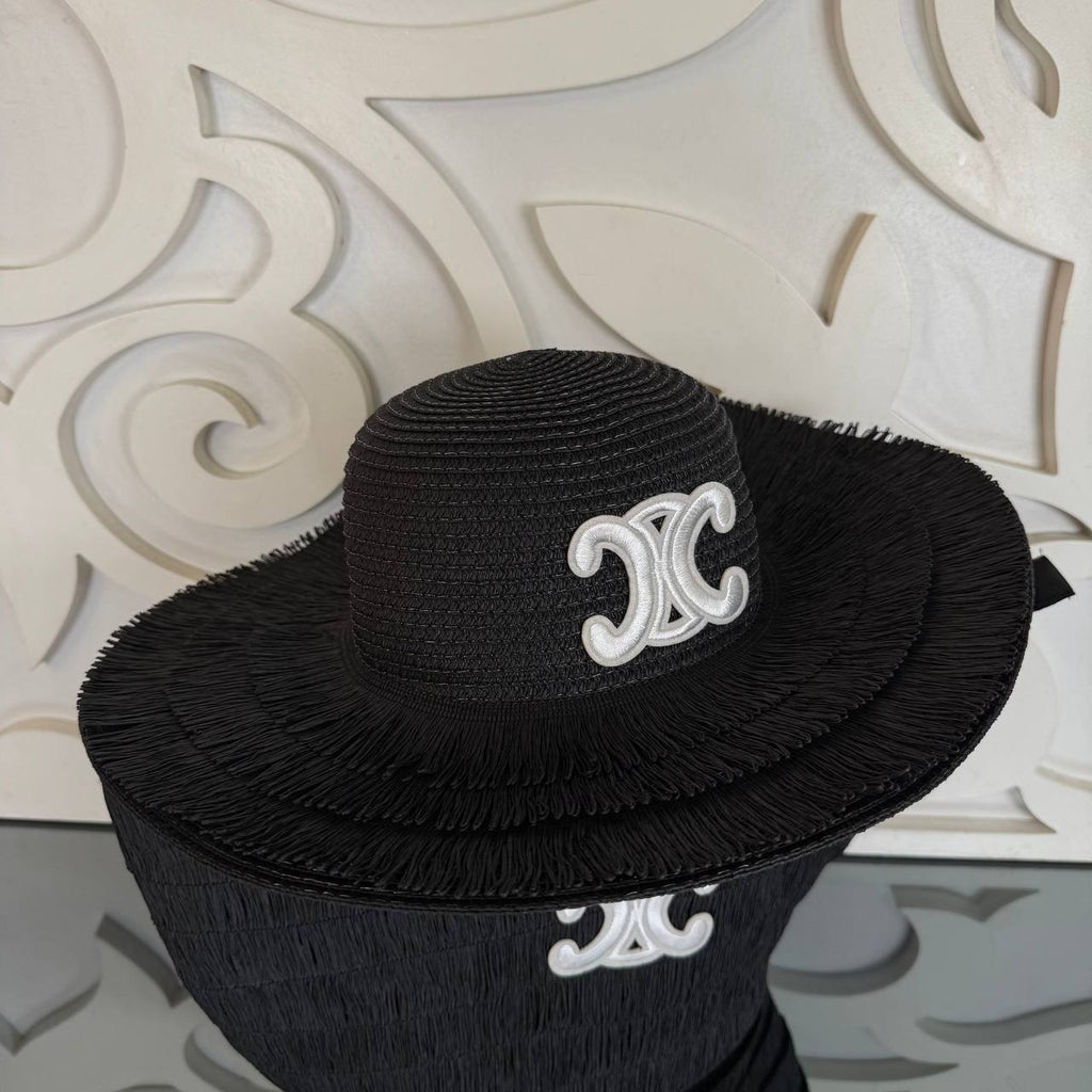 Celine Raffia Tote Bag with Hat (Bag/Hat Set)