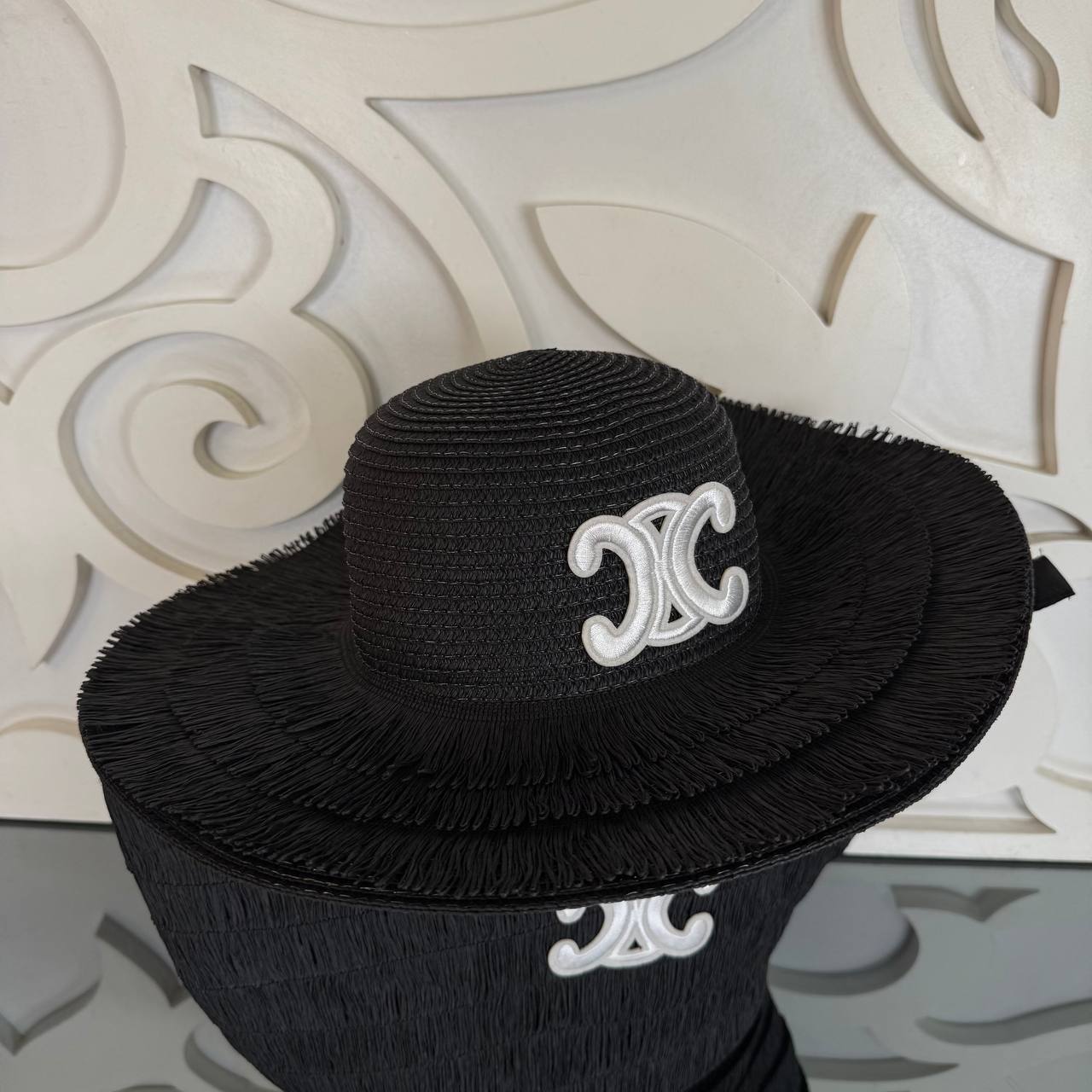 Celine Raffia Tote Bag with Hat (Bag/Hat Set)