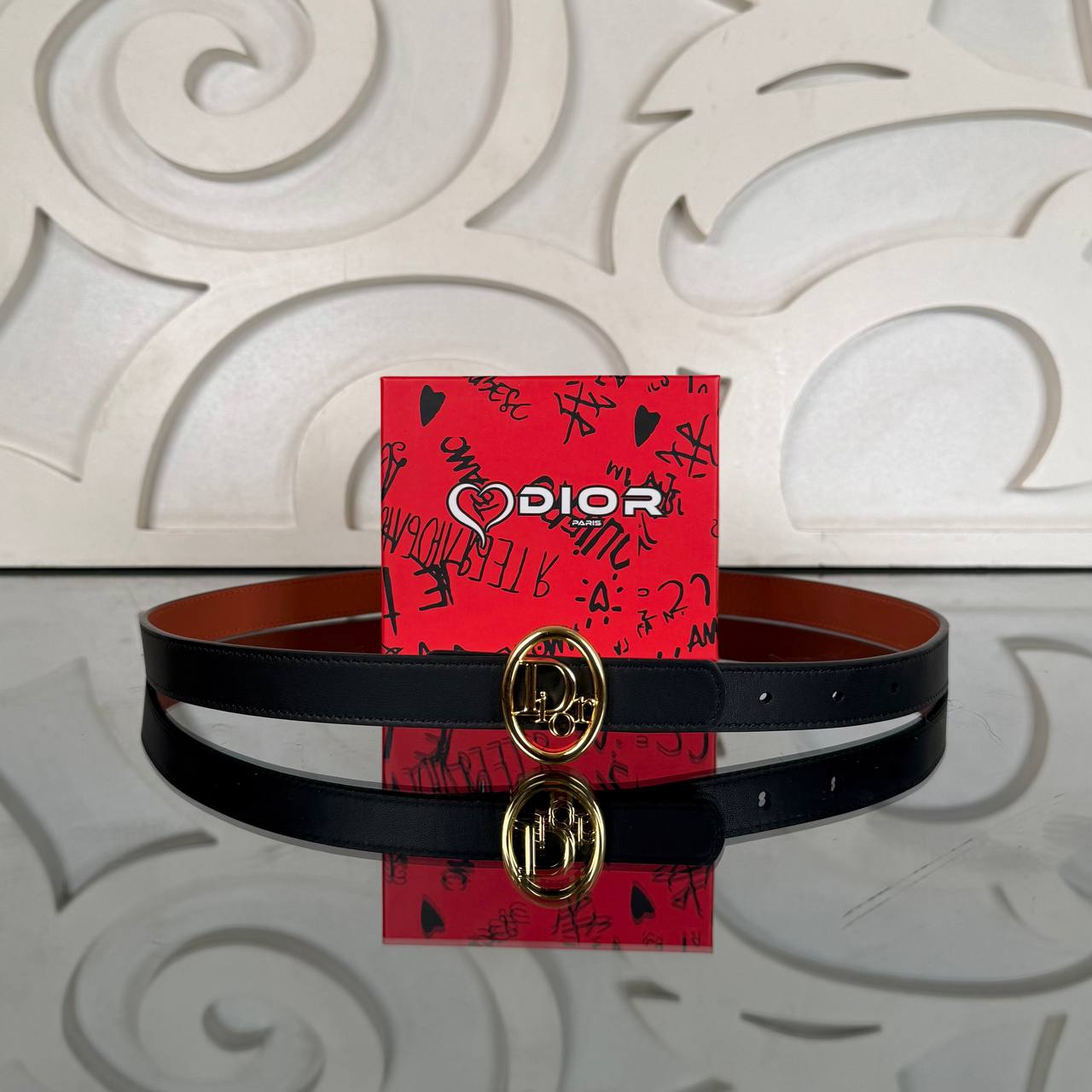 Christian Dior Reversible Oblique Belt 2.5 mm Çift Taraflı Kemer