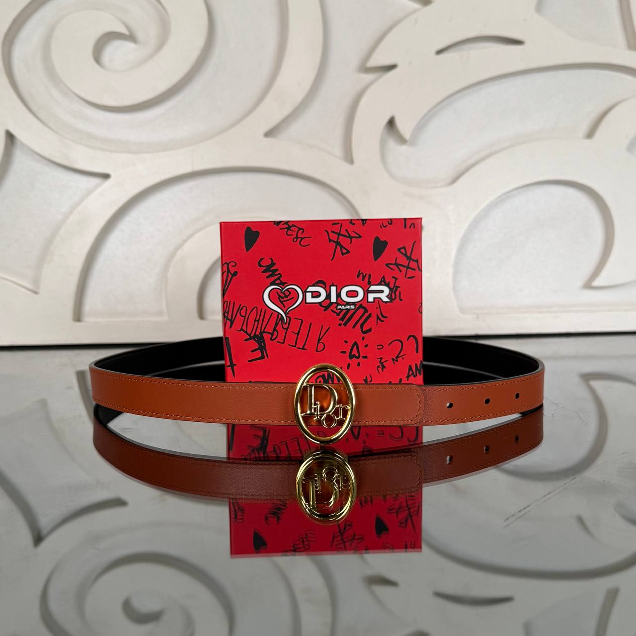 Christian Dior Reversible Oblique Belt 2.5 mm Çift Taraflı Kemer