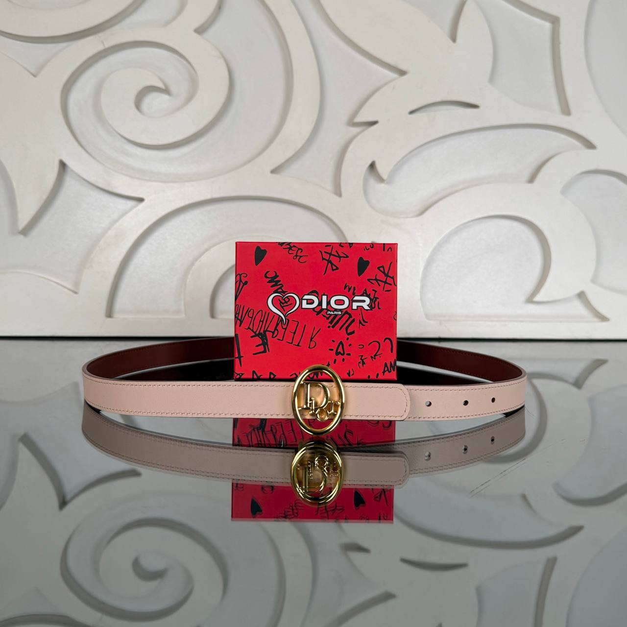 Christian Dior Reversible Oblique Belt 2.5 mm Çift Taraflı Kemer