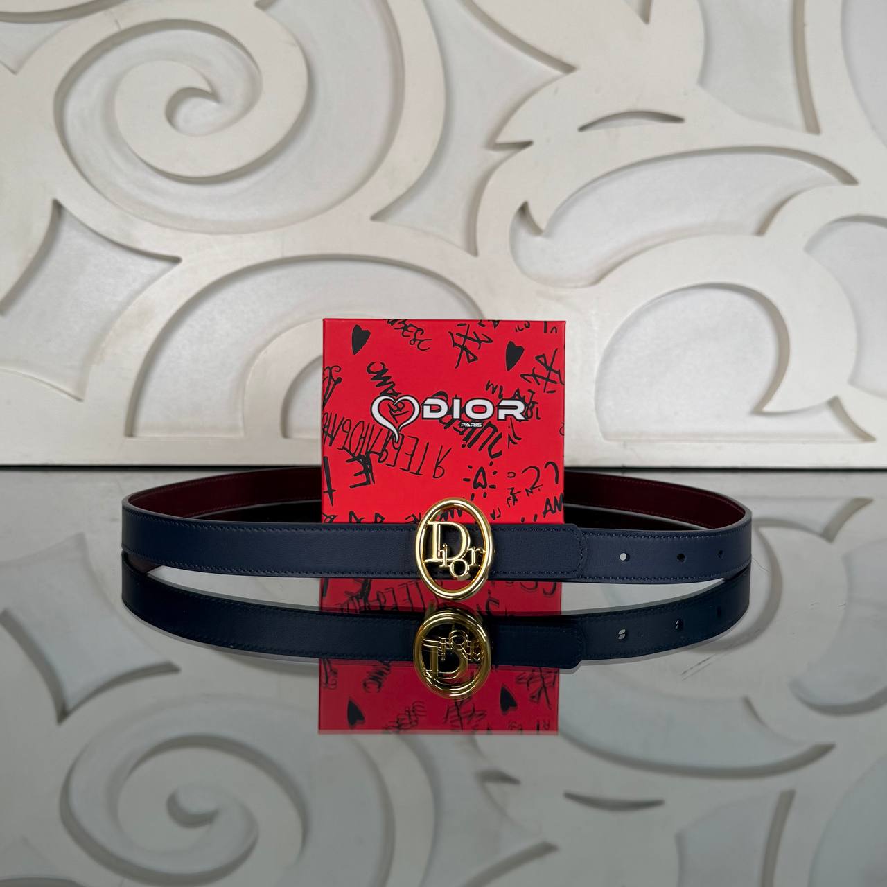 Christian Dior Reversible Oblique Belt 2.5 mm Çift Taraflı Kemer