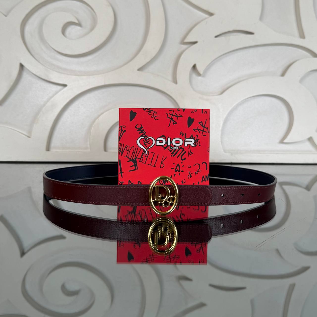 Christian Dior Reversible Oblique Belt 2.5 mm Çift Taraflı Kemer