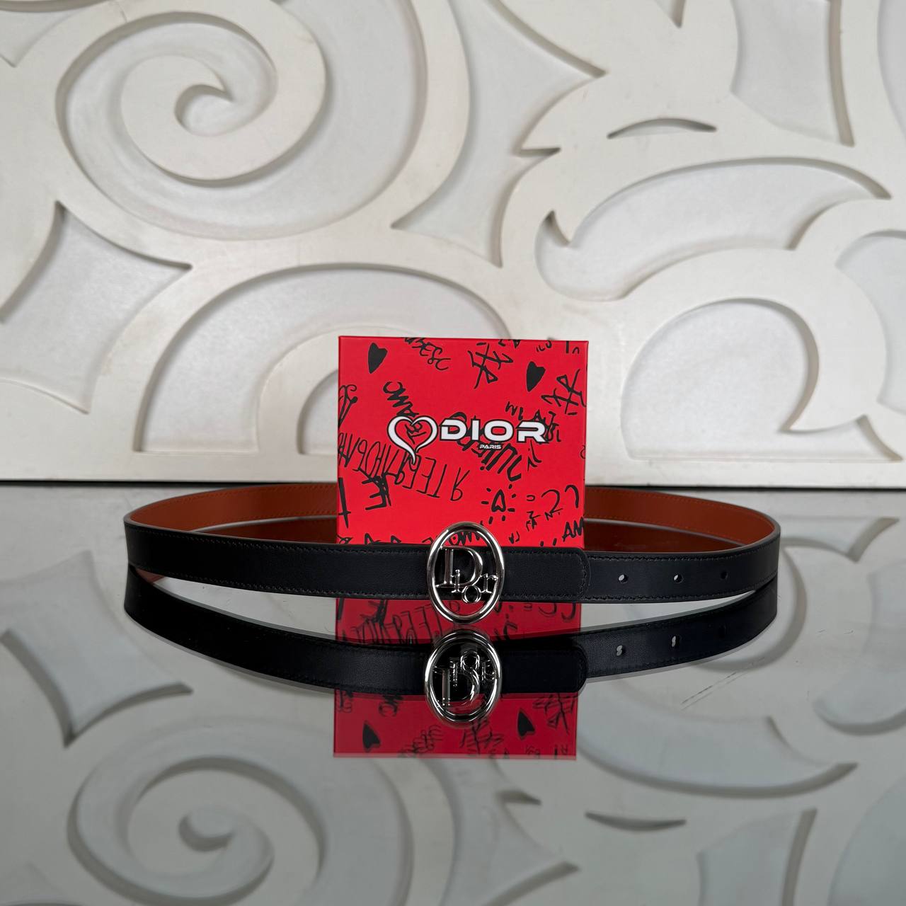 Christian Dior Reversible Oblique Belt 2.5 mm Çift Taraflı Kemer