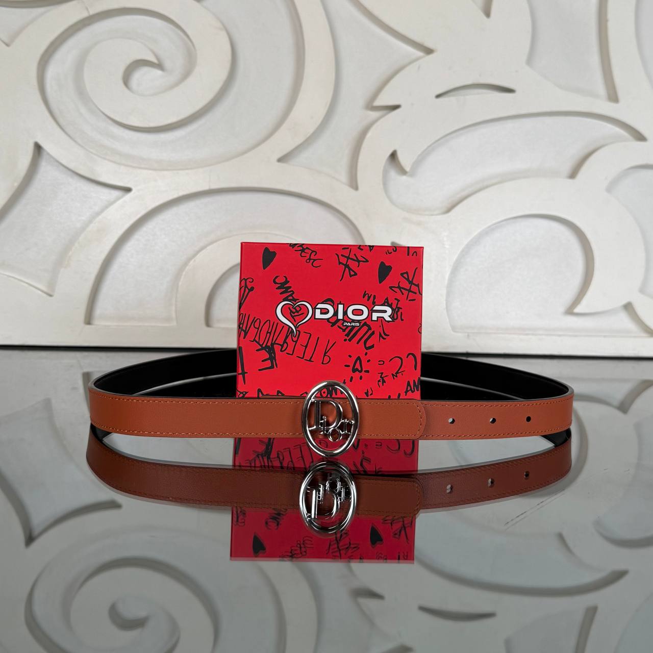 Christian Dior Reversible Oblique Belt 2.5 mm Çift Taraflı Kemer