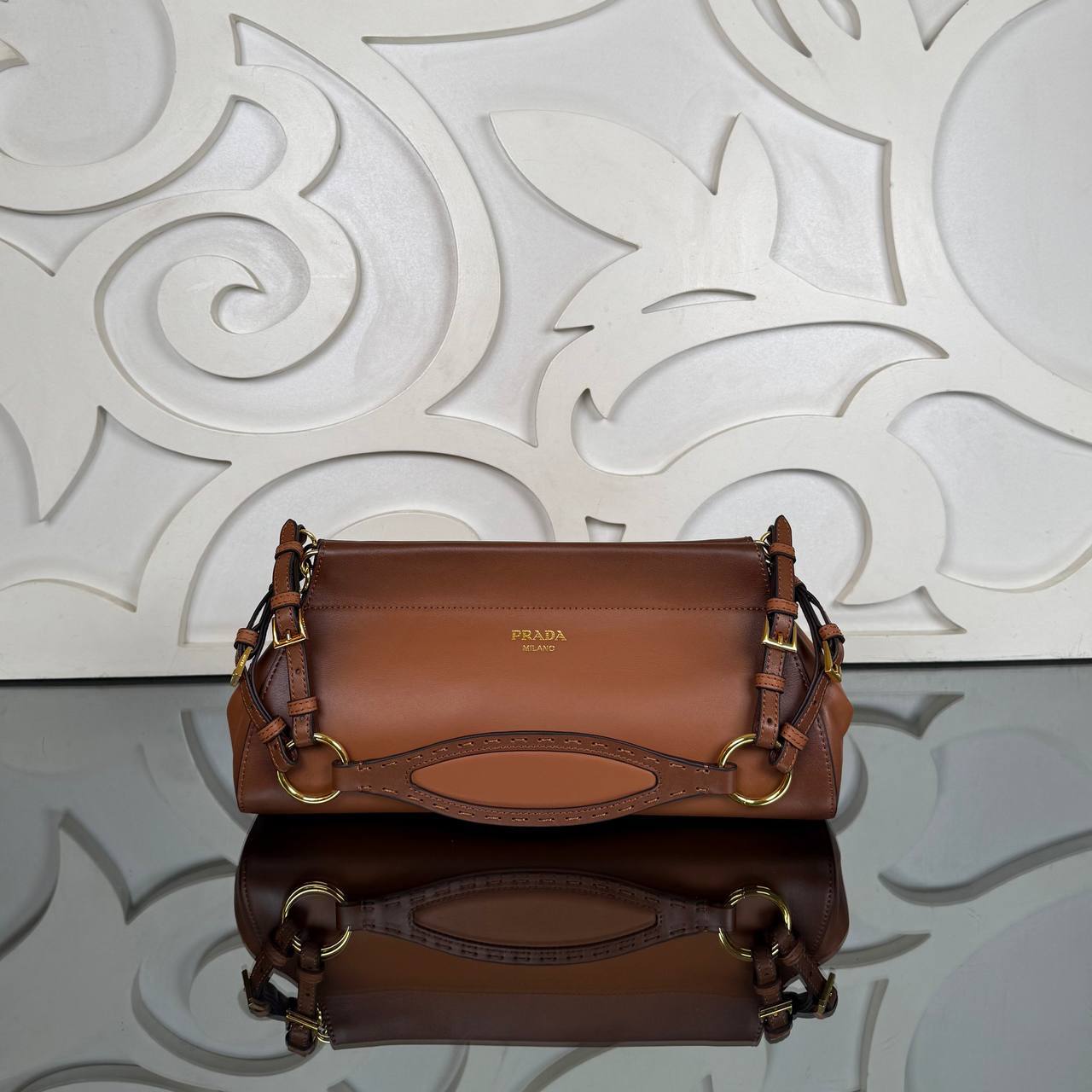 Prada Enchaine Medium Leather Shoulder Bag