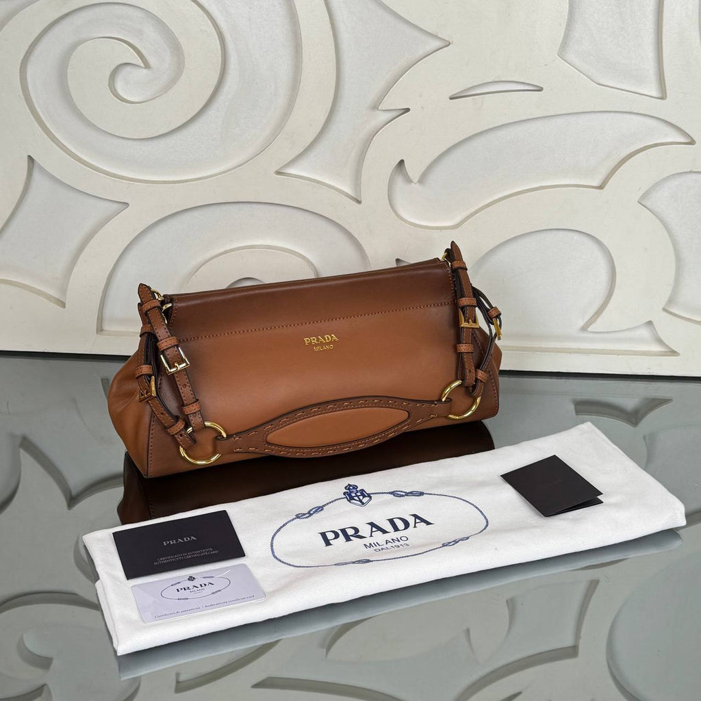 Prada Enchaine Medium Leather Shoulder Bag