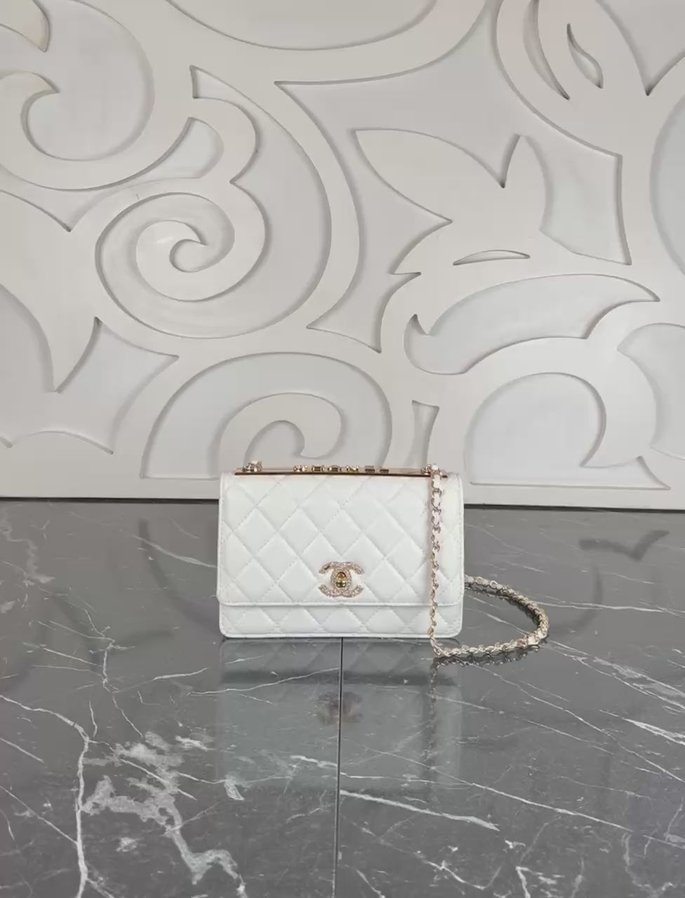 Chanel Coco Wallet on Chain with Crystal Embroidery