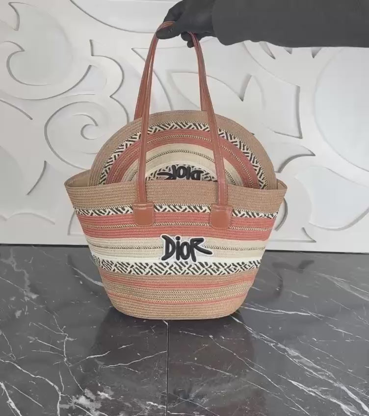 Christian Dior Beach Tote Bag with Hat (Bag/Hat Set)