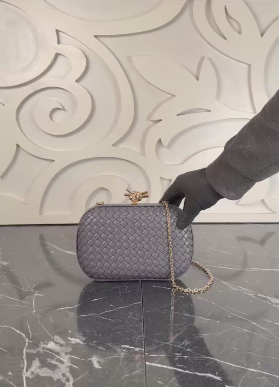Bottega Veneta Plisse Knot Clutch Medium